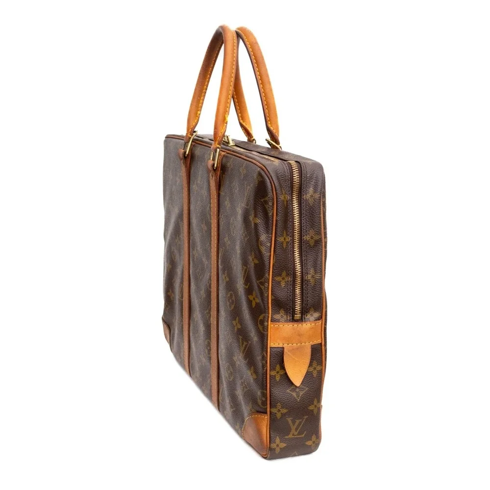 Louis Vuitton Monogram Briefcase Vintage Business Bag France Leather Laptop Case - Picture 4 of 13
